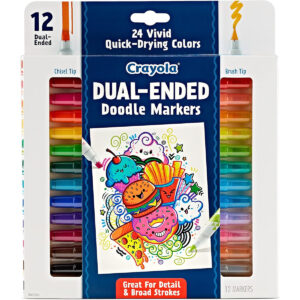 Crayola Dual Chisel Tip & Brush Markers, Art Markers, Gifts for Teens, 12ct