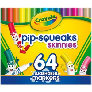 CRAYOLA 64 Ct. Washable Pip-Squeaks Skinnies Markers