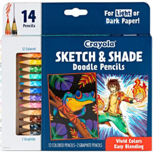 Crayola Art Pencils for Sketching & Shading, Colored Pencils, Includes 2 Graphite Pencils, 14 ct