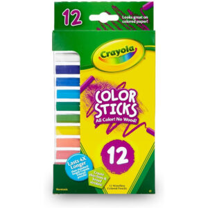 Crayola Color Sticks, Woodless Colored Pencils, 12 Assorted Colors