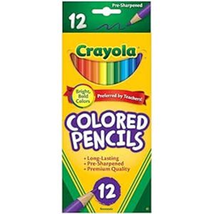 Crayola 68-4012 Long Colored Pencils 12 Count,FOR KIDS