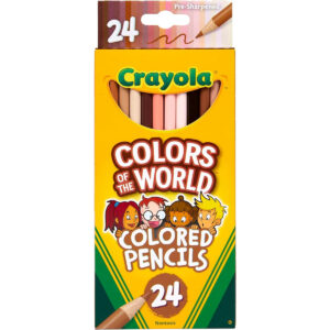 Crayola Colours of the World Coloured Pencils, Pack of 24, Assorted Multicultural Colours in Skin Tones, 68-4607