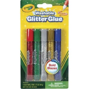 Crayola 5 CT Washable Glitter Glue - Bold, Multi Color