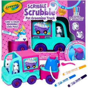 Crayola Scribble Scrubbie Pets Grooming Truck, Toys, Gift for Girls & Boys, Age 3, 4, 5, 6