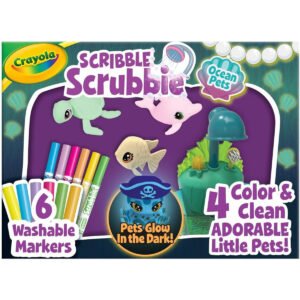 Crayola Scribble Scrubbie Glow Lagoon Pets, Sea Animal Toys, Gifts for for Boys & Girls, 3+