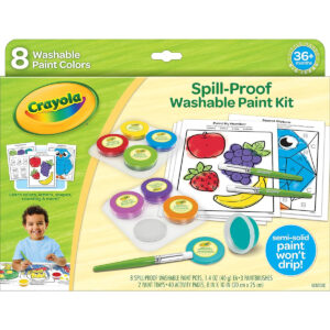 Crayola Spill Proof Paint Set, 8 Count Washable Paint for Kids, Ages 3+