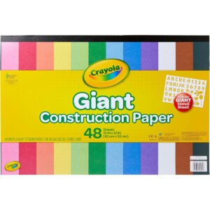 CRAYOLA Construction Paper Giant 48PG, 48 Sheets W/Stencil, One Size