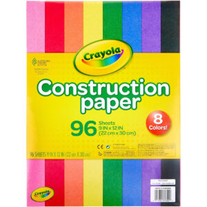 Crayola Construction Paper 9" x 12" Pad, 8 Classic Colors (96 Sheets), Great For Classrooms & School Projects, Colors may vary
