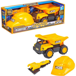 Teamsterz The JCB 10" Dump Truck Sand Tool and Helmet Playset is a fun and educational toy designed for children aged 3 and above.
