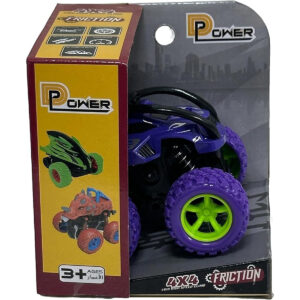 D-Power - Friction Inertia Off-Road Car - Purple | Roll Over Stunt Car, No Batteries, Perfect Kids Gift | 3+