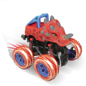 D-Power - Inertia Dinosaur Fleet Toy - Red | Stunt Cars, No Batteries, for Kids | 3+