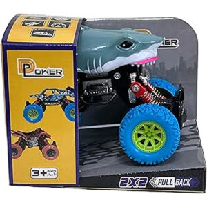 D-Power - PullBack Crazy Shark Truck | No Batteries Needed, Fun for All Ages | 3+