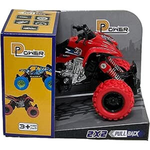 D-Power - Pullback Motorcycle Stunt Bike, Red | No Batteries Needed, Fun for All Ages | 3+