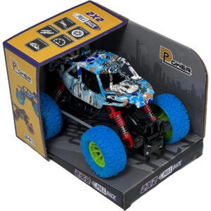 D-Power - Pullback Doodle Skeleton Stunt Car, Blue | No Batteries Needed, Fun for All Ages | 3+