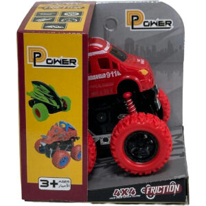 D-Power - Friction Fire Truck Pull-Back Toy - Red | Set - Realistic Design, Safe for Kids | 3+