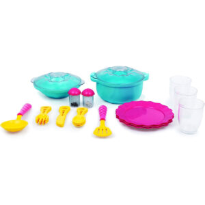 Funskool Giggles - Dinnerware Set, 23 Colourful Pretend And Play Cooking Set, Language And Social Skills,Role Play, 3 Years & Above, Preschool Toys