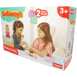 Funskool Fundough Playset Molly Dolly, Pretend playset, Multicolour, Dough, Toy, Shaping, Sculpting, 3 Years and Above