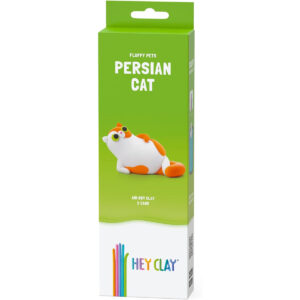 Hey Clay - Fluffy Pets PERSIAN CAT Colourful modelling air-dry clay, 3 cans with fun interactive app for kids 3 years