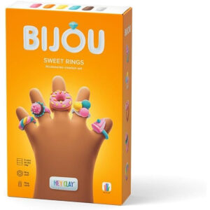 Hey Clay - SWEET RINGS Colourful modelling air-dry clay, 3 cans with fun interactive app for kids 3 years +
