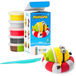 HEY CLAY & Illumination Presents – Minion OTTO – Children's Air-Colored Clay – Air-Dried Clay Kit with 5 Cans and Carving Tools with Instruction Ap