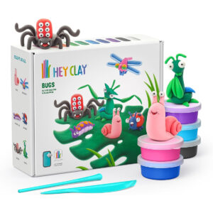 HEY CLAY - Bugs Set-Colourful Modeling Kids-Air Dry Clay Kit 15 cans and Sculpting Tools with Fun Interactive Instructions App, Multicoloured