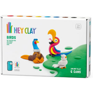 Hey Clay -DIY Birds: Pheasant, Ara Parrot, Dove Plastic Creative Modelling Air-Dry Clay For Kids 6 Cans