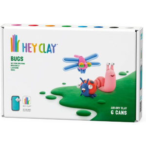 Hey Clay -DIY Bugs: Snail, Dragonfly, Ladybird Plastic Creative Modelling Air-Dry Clay For Kids 6 Cans