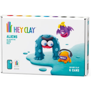 Hey Clay -DIY Aliens: Muzon, Volcano, Bigfoot Plastic Creative Modelling Air-Dry Clay For Kids 6 Cans