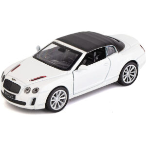 Dpower– Bentley Continental Super Sports ISR - White | Die-Cast Replica, Ultimate Collector's Item, Luxury Cars |Pull Back Collection with Lights & Sounds | Size - 1:32, For Kids 3+