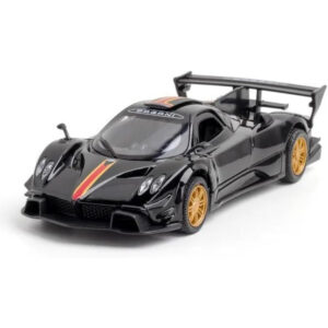 D-power – Pagani ZONDA Revolucion – Black | Die-Cast Replica, Ultimate Collector's Item, Hyper Cars | Interact with Doors & Hoods - Pull Back Collection with Lights & Sounds | Size - 1:32, For Kids 3+