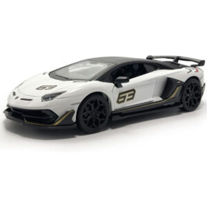 D-power – Lamborghini Aventador SVJ - White| Die-Cast Replica, Ultimate Collector's Item, Super Cars | Toy Vehicles, Metal Toy Car Model - Pull Back Collection | Size - 1:32, For Kids 3+