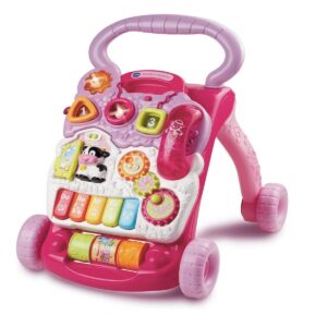 VTech First Steps Baby Walker | Push Along Walker Baby Toy with Shapes, Sounds, Music, Phrases, Pretend Play and More | Suitable for Babies from 6 Months, 1, 2 & 3 Year Olds, Boys & Girls, Pink
