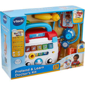 VTech - Pretend & Discover Doctor’s Kit | Role-Play Toy, 3 Fun Activities, 7 Play Pieces | Teaches Science, Body Parts, Sing Along Songs | Interactive Toys for Boys 7 Girls | 2 years + White