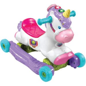 VTech - Rock & Ride Unicorn | 50+ Songs & Melodies, Lights up, Indoor & Outdoor Ride on Scoot For Toddlers And Kids, Develop Motor Skills For Boys & Girls | 2 Years+