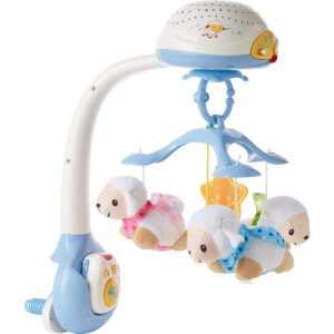 VTech - Lullaby Lambs Mobile | Auto Spinner, Soothing Lights | 3 Melodies and 40+ Songs | Musical Crib Mobile with Timer & Projector - White