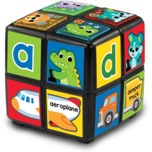 VTech Baby Twist & Teach Animal Cube, Interactive Sensory Toy with Music, Lights, Colours, Suitable for 18-36 Months Boys & Girls, Includes Cube & Quick Start Guide