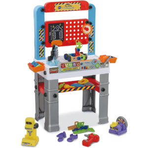 VTech My Busy Workbench, Interactive Toddler Toy, Pretend Play Tools, 100+ Pieces, Lights, Music & Sounds, Kids Gifts 3, 4, 5 + Years, English Version