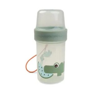 Done By Deer To Go 2-Way Snack Container L Croco Green