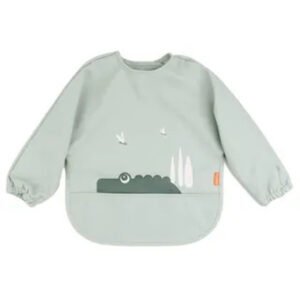 Done By Deer Sleeved Pocket Bib Croco Green