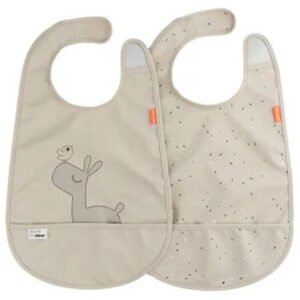 Done By Deer Bib W/Velcro 2-Pack Lalee Sand