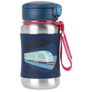 SkipHop - Spark Style Stainless Steel Straw Bottle - Train - 350ml