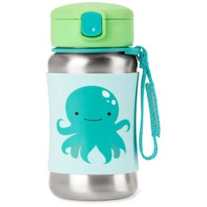 SkipHop - Zoo Stainless Steel Straw Bottle - Octopus - 350ml