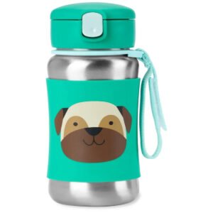 SkipHop - Zoo Stainless Steel Straw Bottle - Pug - 350ml