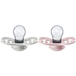 Bibs - Pacifier Supreme Silicone Size 2 - 6M+ - Pack of 2 - Haze/Blossom