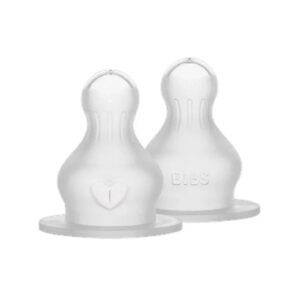 Bibs - Silicone Baby Bottle Nipple Fast Flow Pack of 2 - 6M+