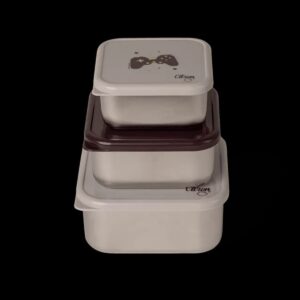 Citron - Cool Kid Stainless Steel Stackable Lunchbox - Brown