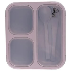 Citron Lunchbox with Fork and Spoon Purple
