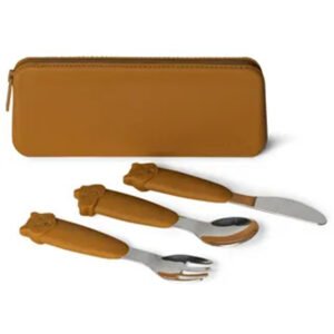 Citron - Silicone Cutlery Set w/ Pouch - Caramel