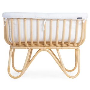 Childhome - Rattan Cradle 80x40 With Mattress And Off White Cover - Off White