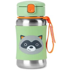 SkipHop - Zoo Stainless Steel Straw Bottle - Racoon - 350ml